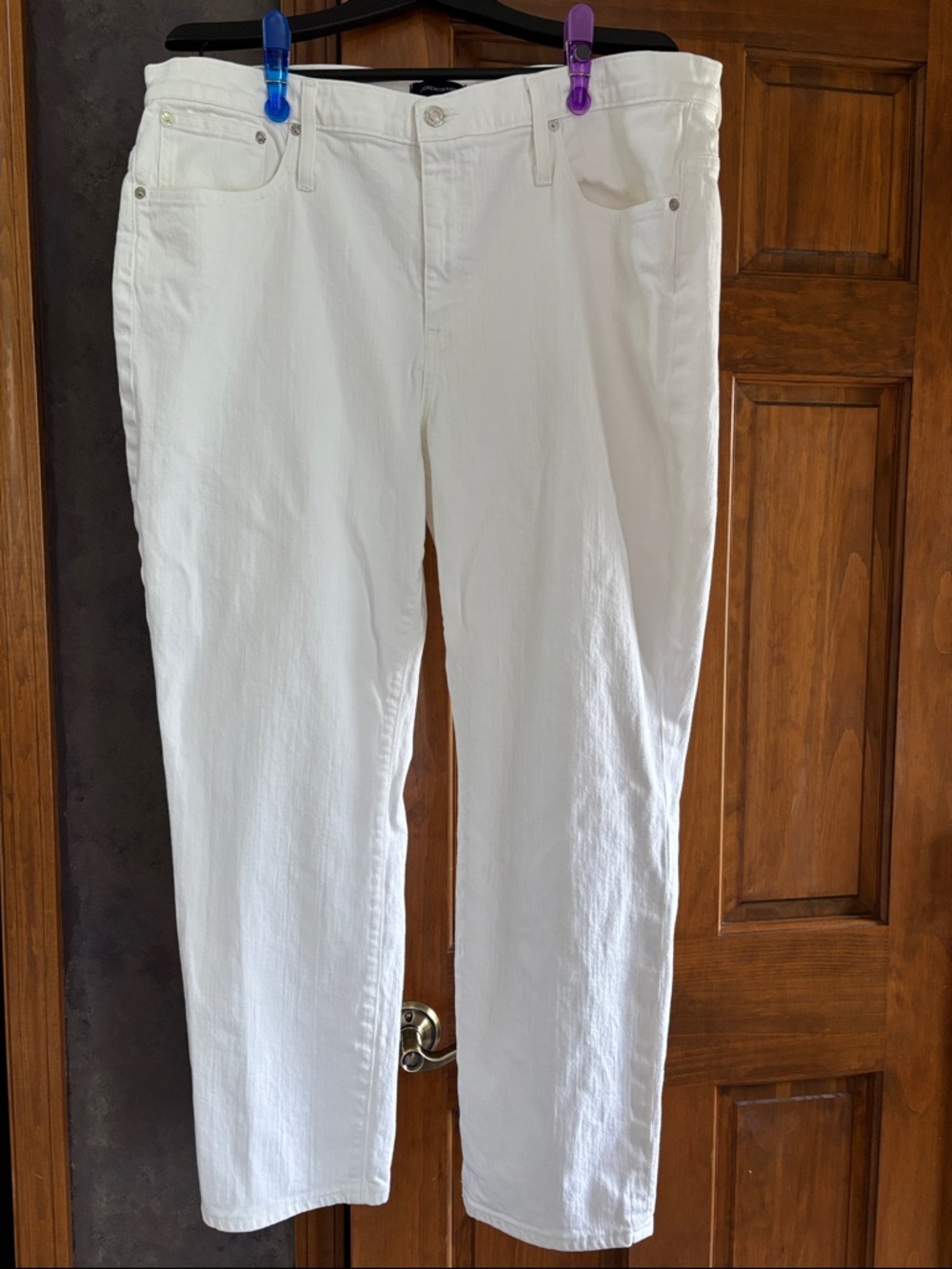 J. Crew White Straight-Leg Jeans